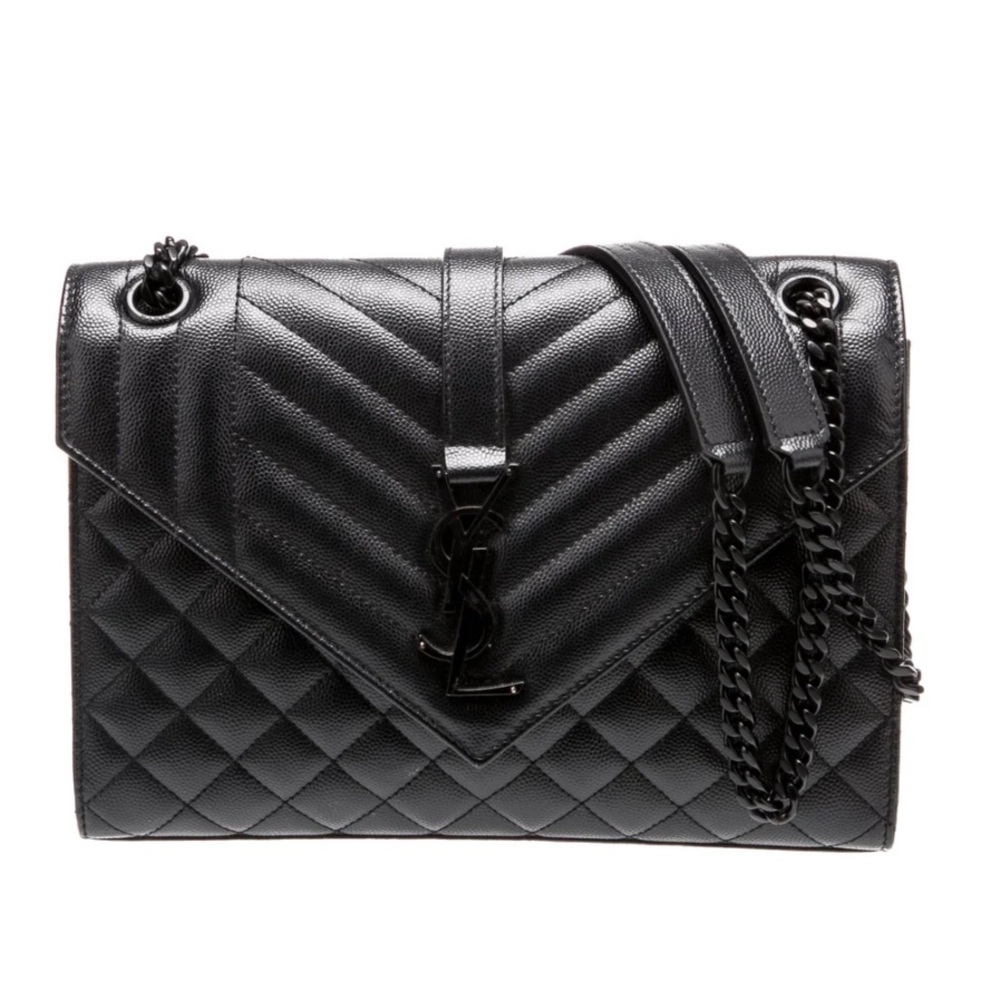 Yves Saint Laurent Black Quilted Shoulder Bag (Medium )
